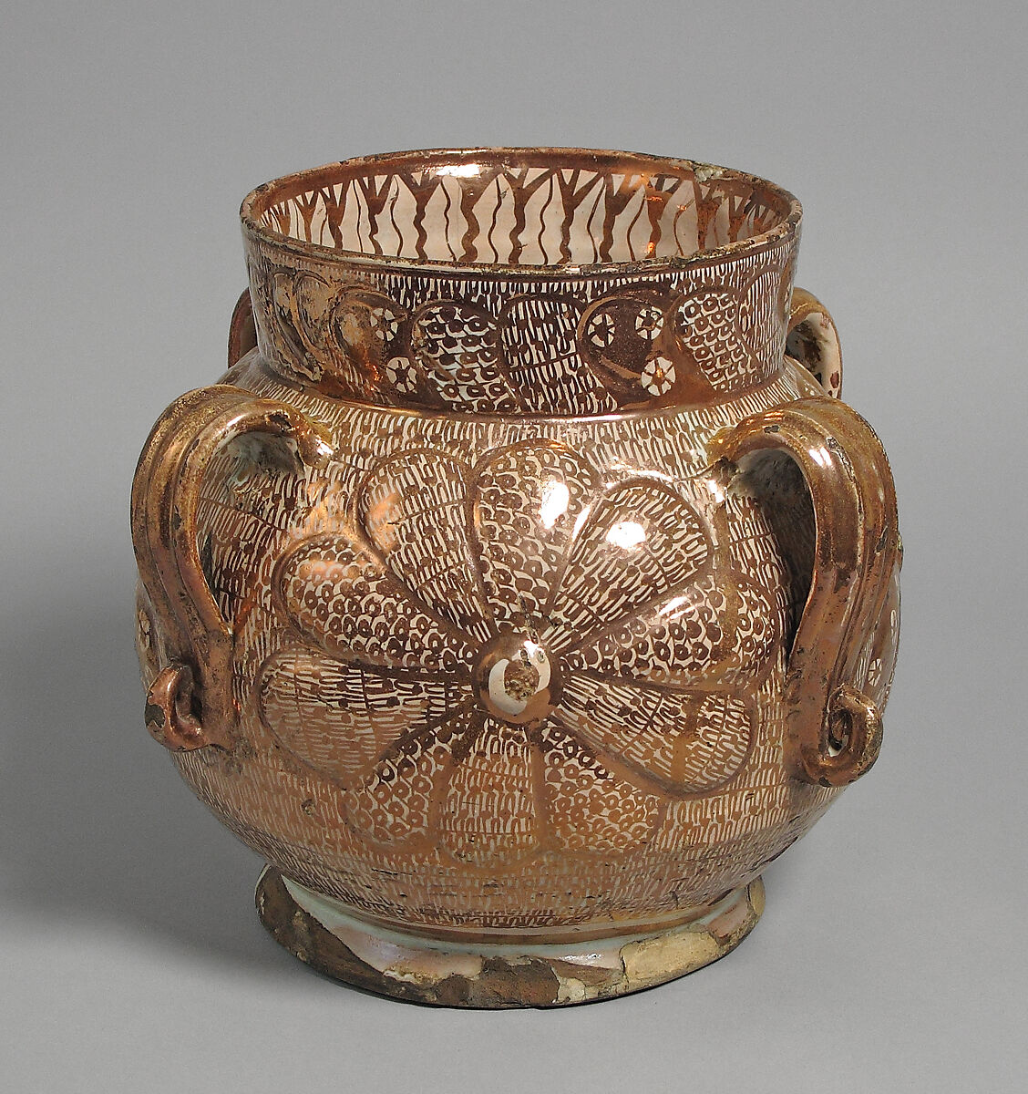 Handled Vase, Tin-glazed earthenware, Spanish