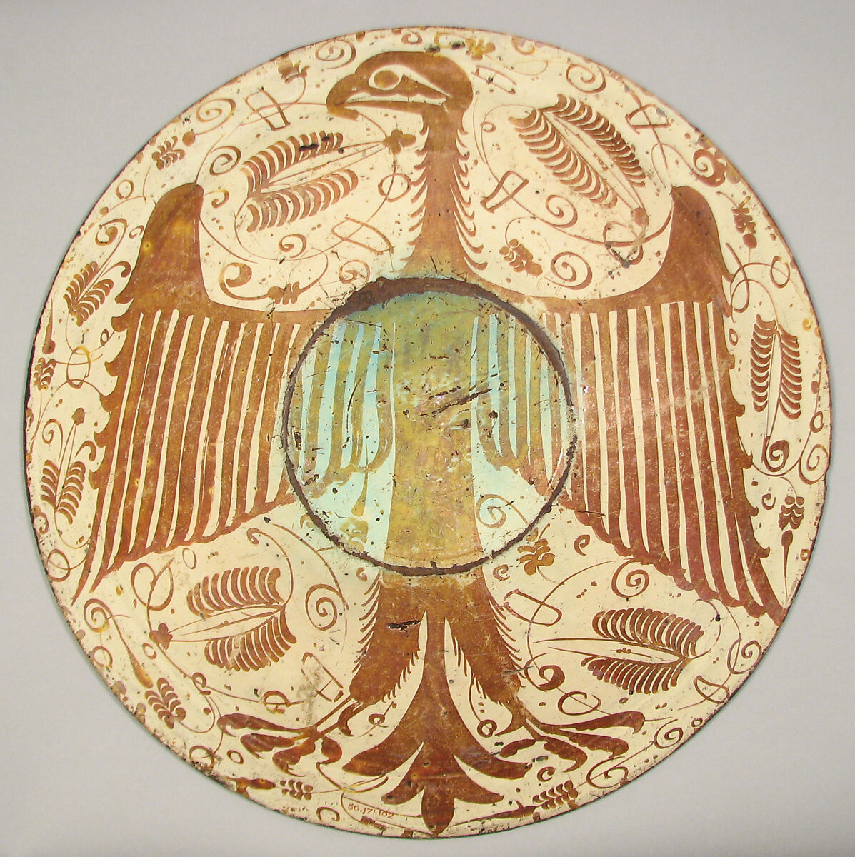 Dish, Tin-glazed earthenware, Spanish