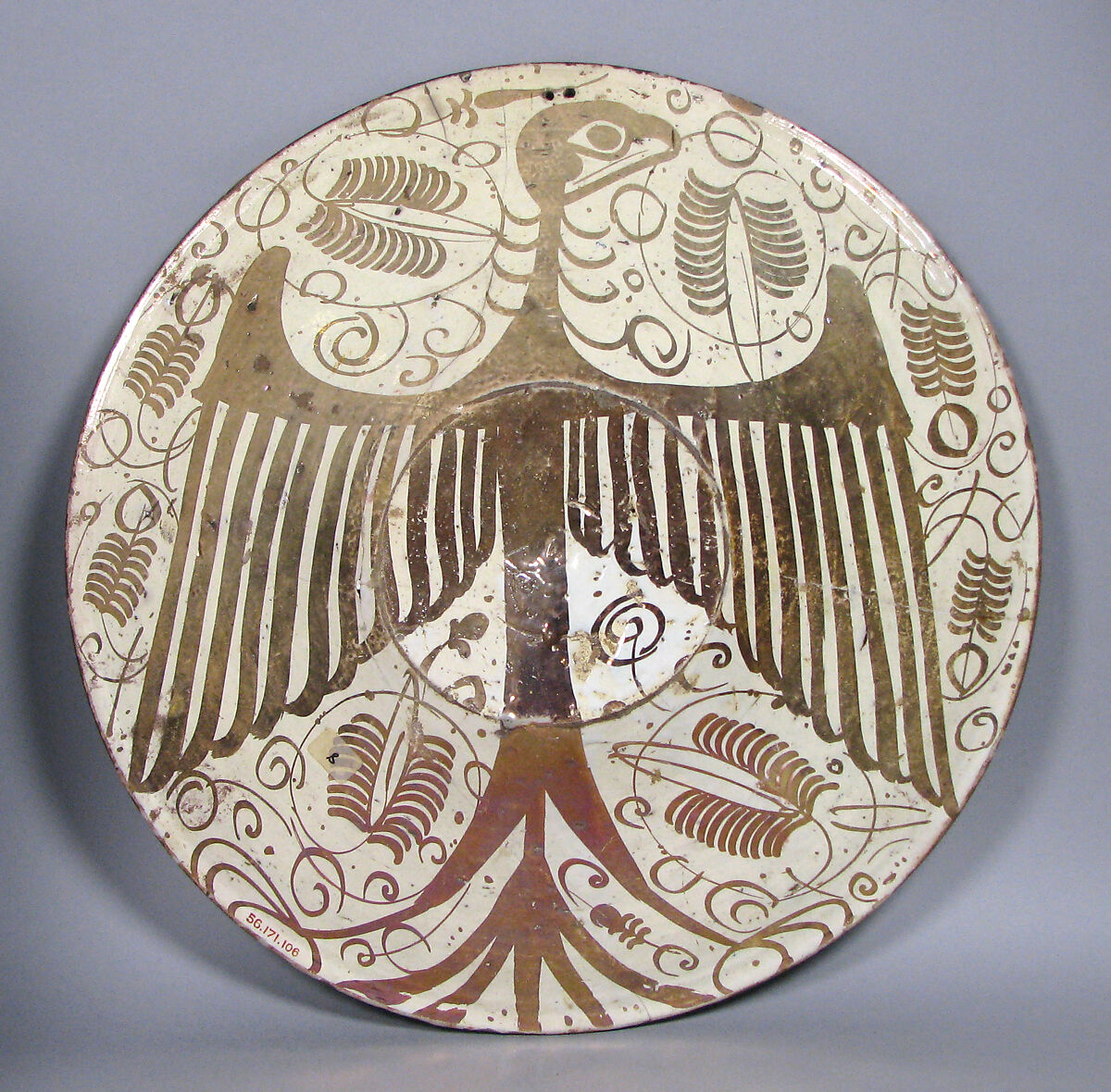 Dish, Tin-glazed earthenware, Spanish