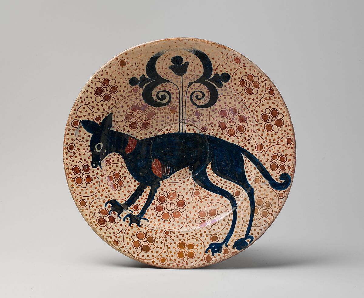 Dish, Tin-glazed earthenware, Spanish 