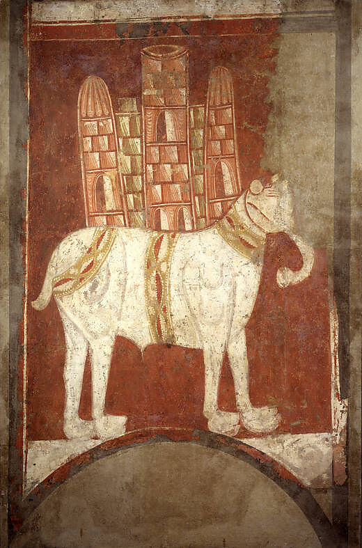 Elephant, Fresco transferred to canvas, Spanish