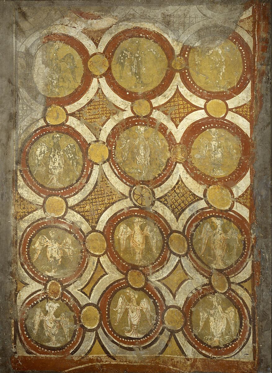 Decorative Panel with Eagles, Fresco transferred to canvas, Spanish 