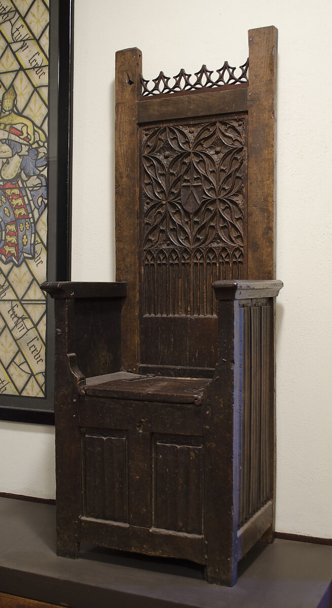 High-Backed Chair, Oak, French or South Netherlandish 