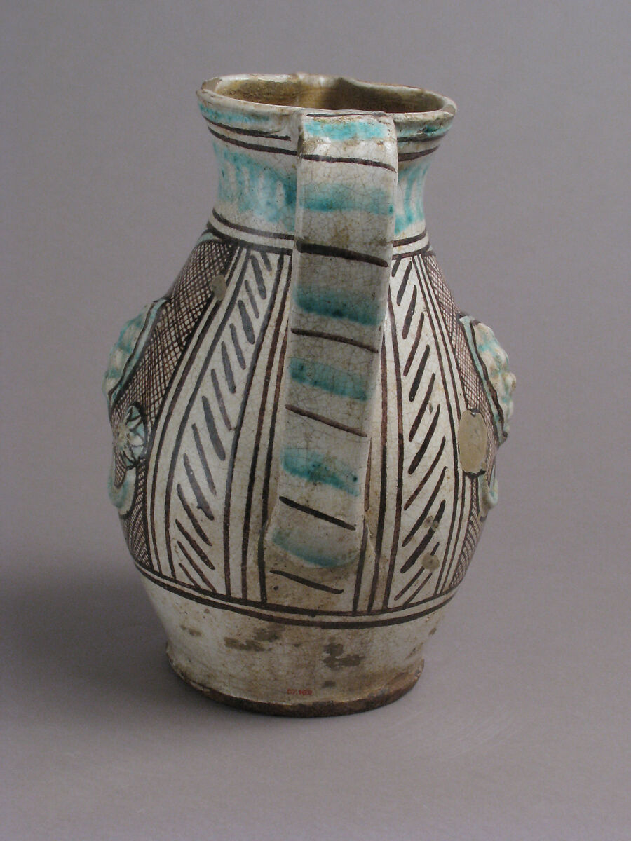 Jug, Earthenware, tin-glaze (Majolica), Italian