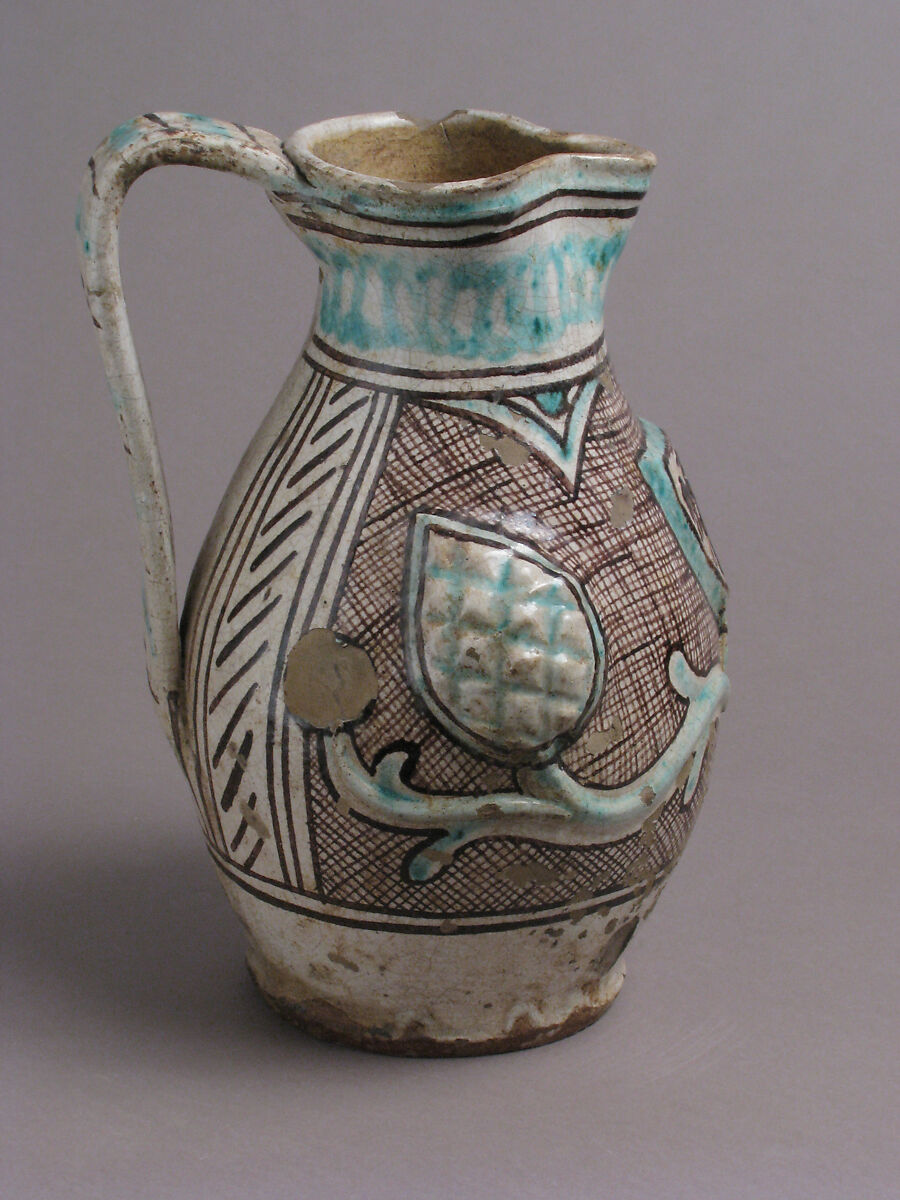 Jug, Earthenware, tin-glaze (Majolica), Italian