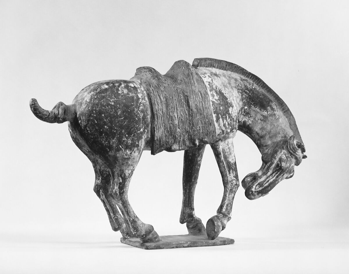 Horse, Earthenware with traces of pigment, China 