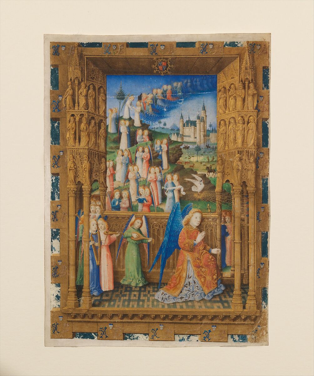 The Annunciation from the Hours of Charles of France, Master of Charles of France (French, active ca. 1450–75), Tempera, ink, and gold on parchment, French