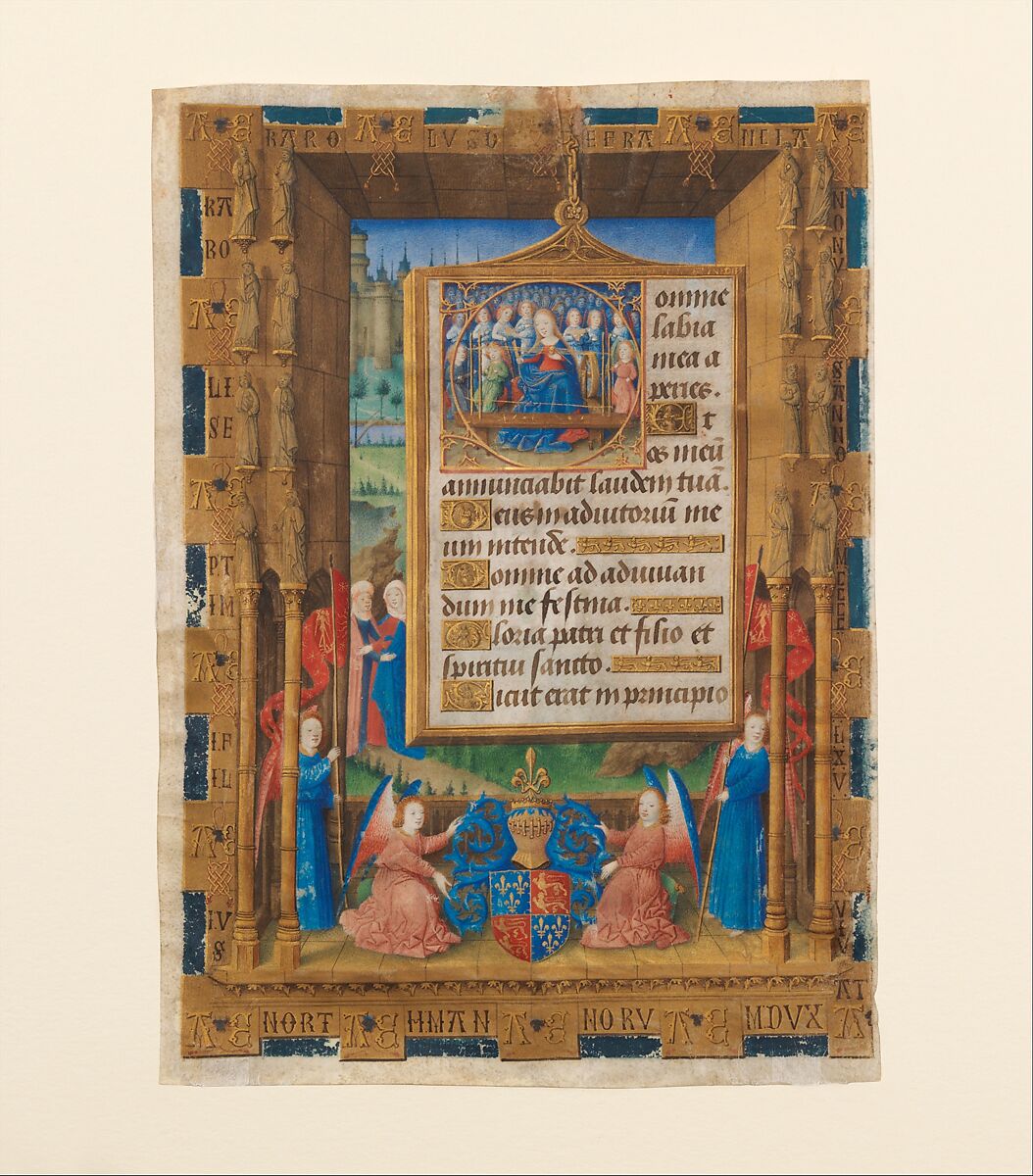 The Annunciation from the Hours of Charles of France, Master of Charles of France (French, active ca. 1450–75), Tempera, ink, and gold on parchment, French