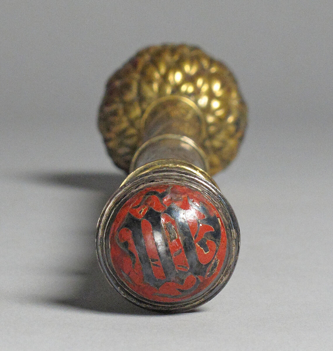 Asperges, Copper gilt, silver, amber, and enamel, French