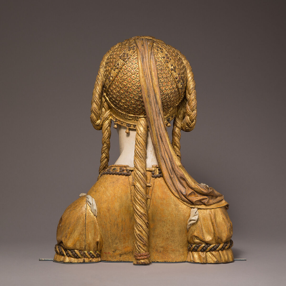 Reliquary Bust of a Female Saint, Oak, paint, gilt, South Netherlandish