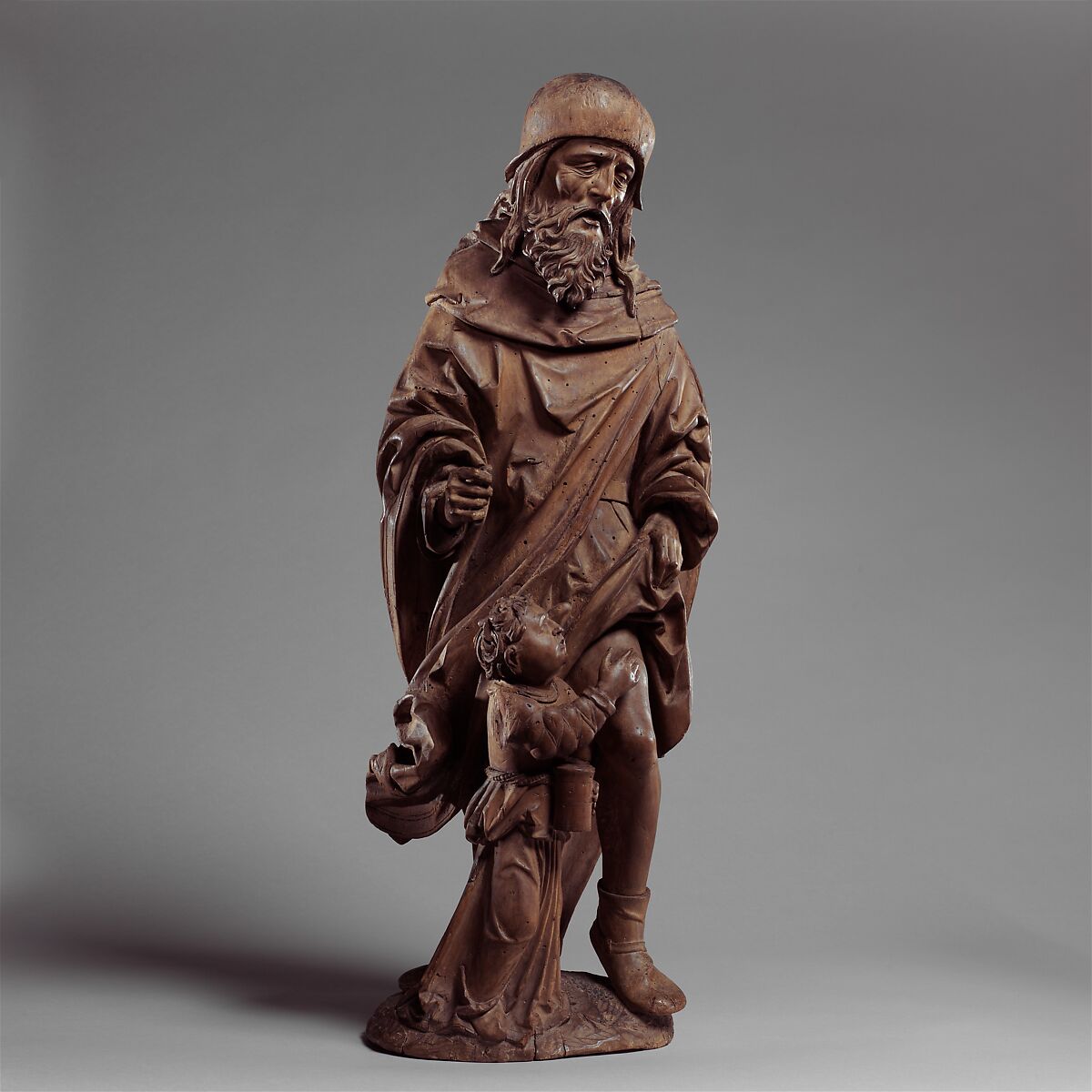 Saint Roch and the Angel, Master of the Biberach Holy Kinship (German, active 16th century), Limewood with traces of paint, German