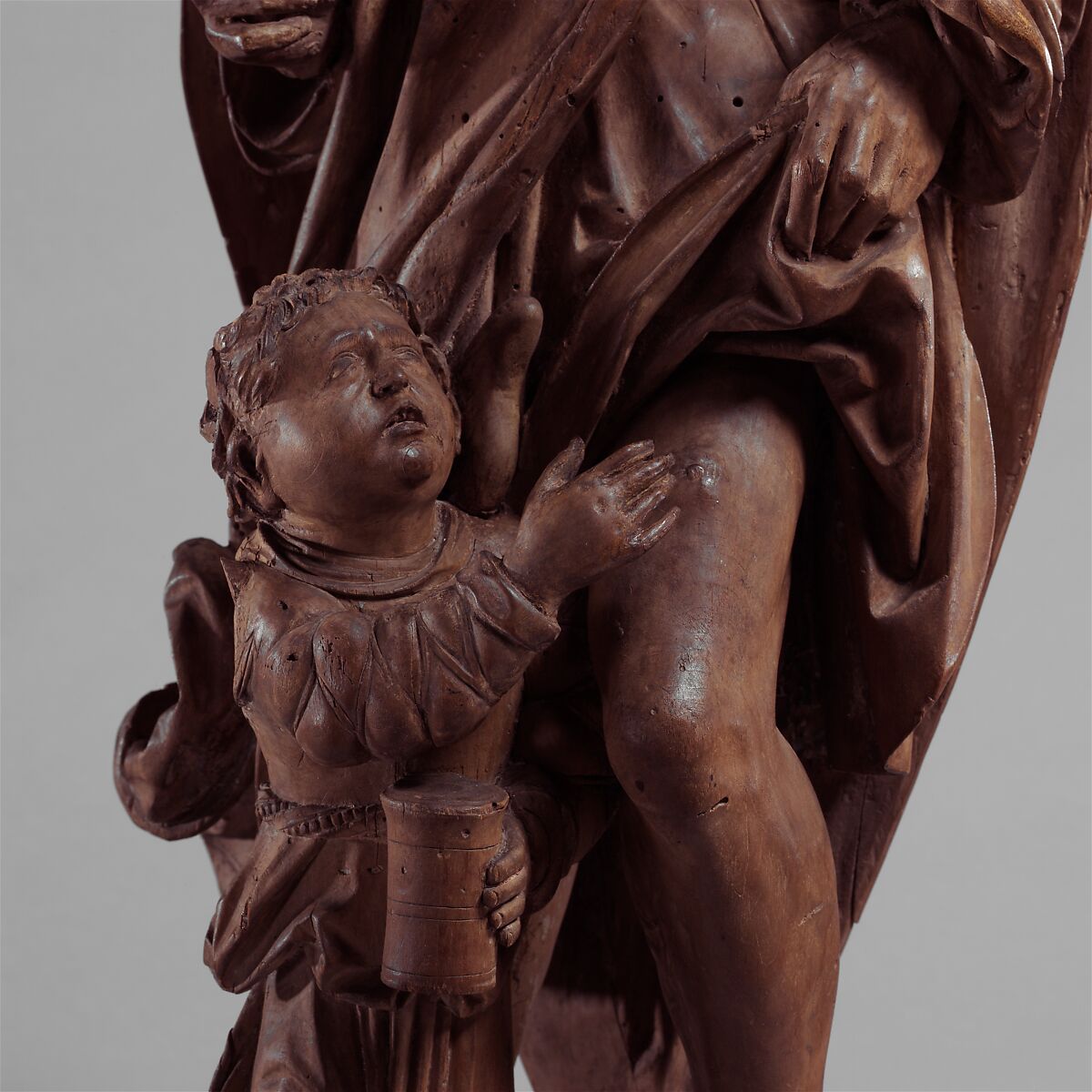 Saint Roch and the Angel, Master of the Biberach Holy Kinship (German, active 16th century), Limewood with traces of paint, German