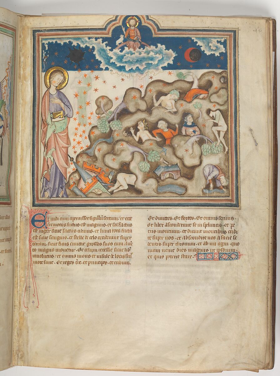 The Cloisters Apocalypse, Tempera, gold, silver, and ink on parchment; later leather binding, French