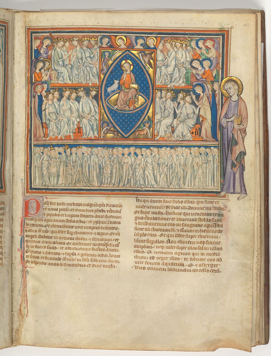 The Cloisters Apocalypse, Tempera, gold, silver, and ink on parchment; later leather binding, French