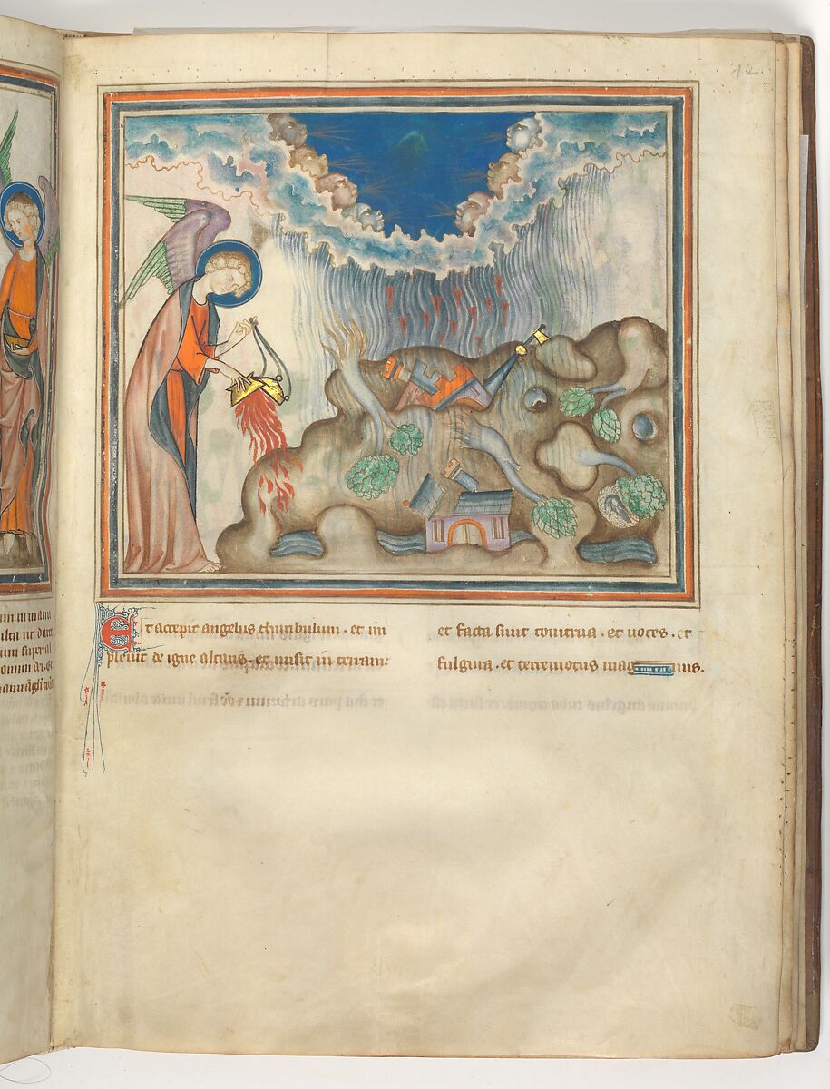 The Cloisters Apocalypse, Tempera, gold, silver, and ink on parchment; later leather binding, French