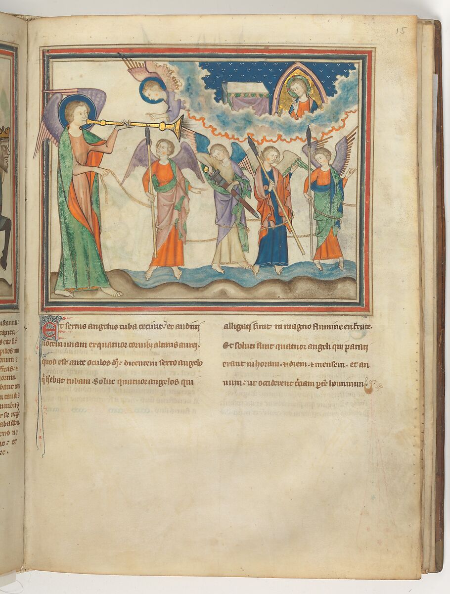 The Cloisters Apocalypse, Tempera, gold, silver, and ink on parchment; later leather binding, French