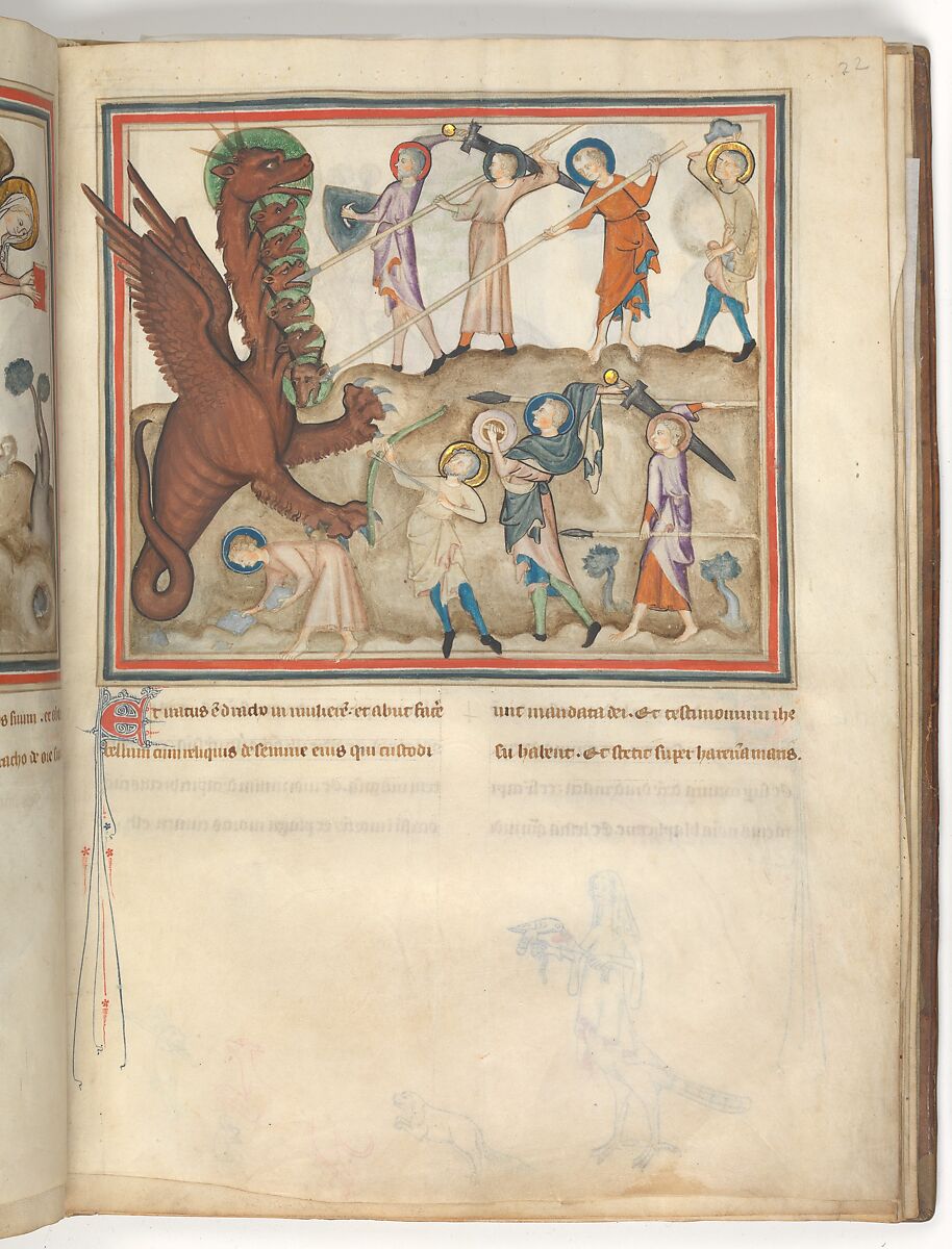 The Cloisters Apocalypse, Tempera, gold, silver, and ink on parchment; later leather binding, French