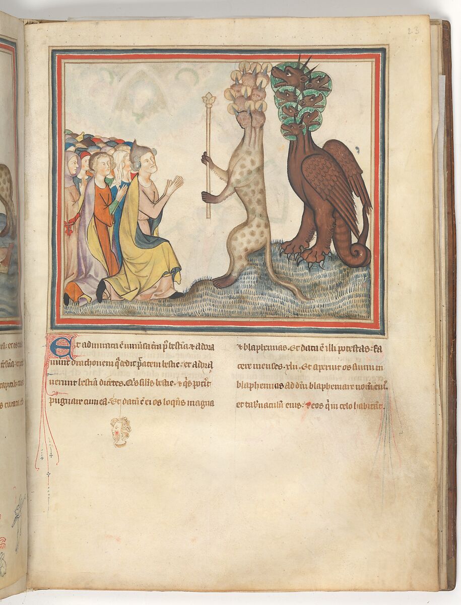 The Cloisters Apocalypse, Tempera, gold, silver, and ink on parchment; later leather binding, French