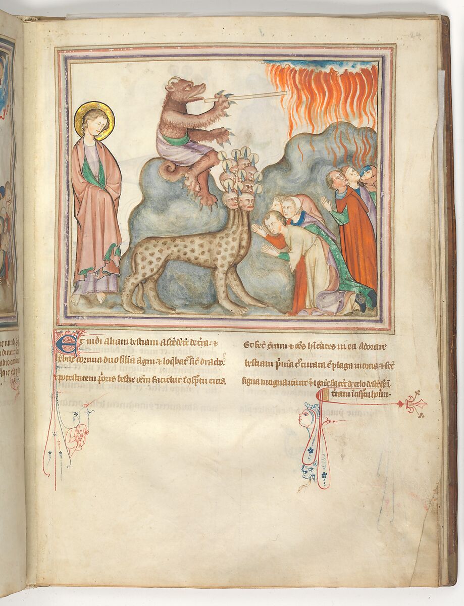 The Cloisters Apocalypse, Tempera, gold, silver, and ink on parchment; later leather binding, French