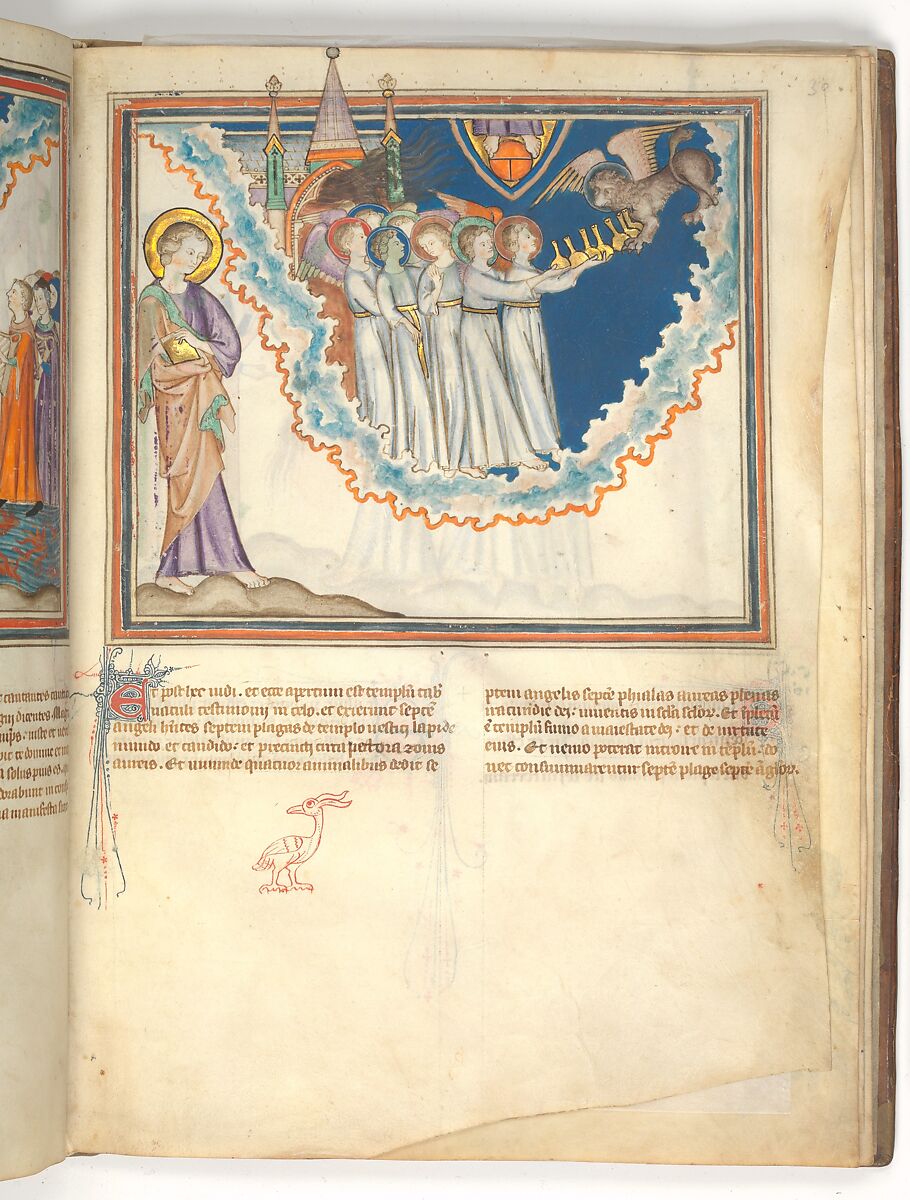 The Cloisters Apocalypse, Tempera, gold, silver, and ink on parchment; later leather binding, French