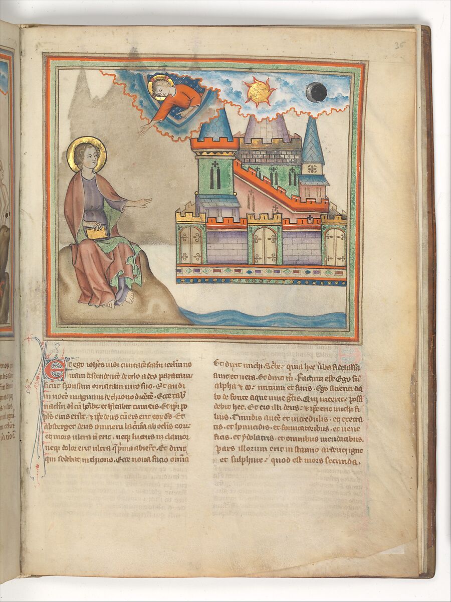 The Cloisters Apocalypse, Tempera, gold, silver, and ink on parchment; later leather binding, French