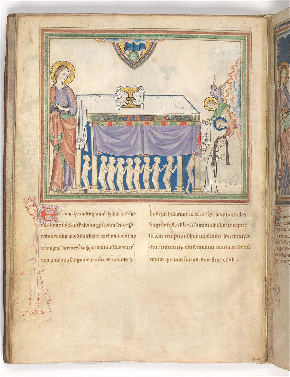 The Cloisters Apocalypse, Tempera, gold, silver, and ink on parchment; later leather binding, French