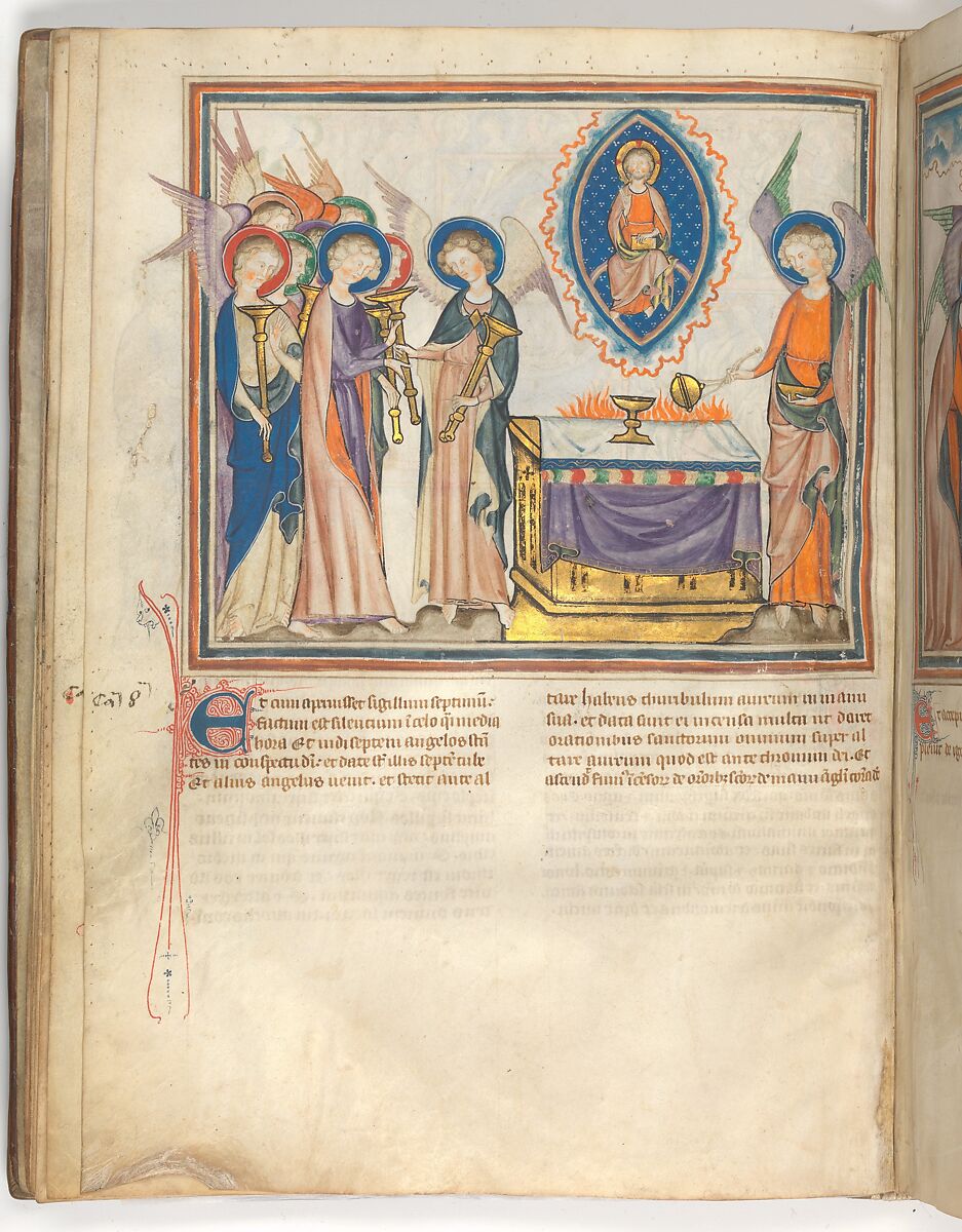 The Cloisters Apocalypse, Tempera, gold, silver, and ink on parchment; later leather binding, French