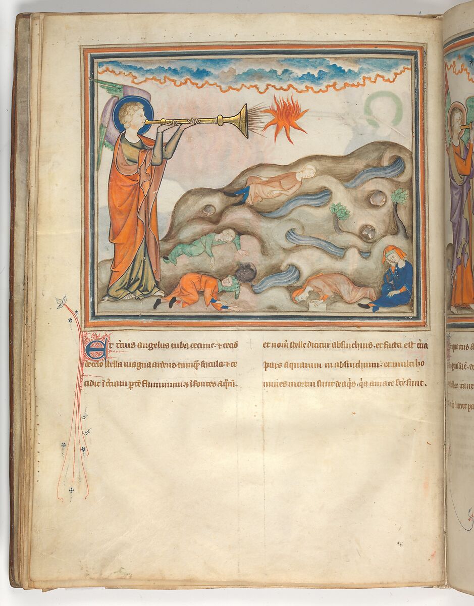 The Cloisters Apocalypse, Tempera, gold, silver, and ink on parchment; later leather binding, French