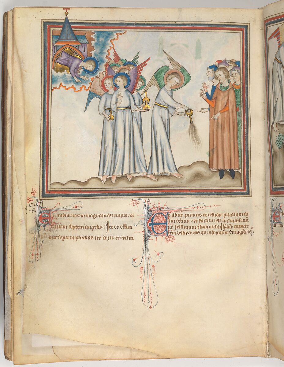 The Cloisters Apocalypse, Tempera, gold, silver, and ink on parchment; later leather binding, French