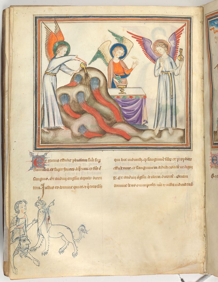 The Cloisters Apocalypse, Tempera, gold, silver, and ink on parchment; later leather binding, French