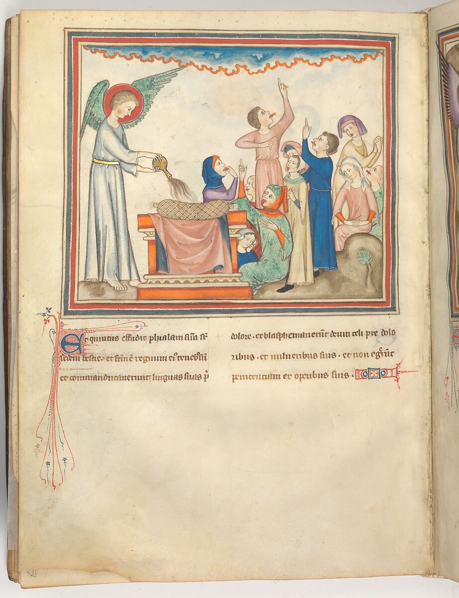 The Cloisters Apocalypse, Tempera, gold, silver, and ink on parchment; later leather binding, French