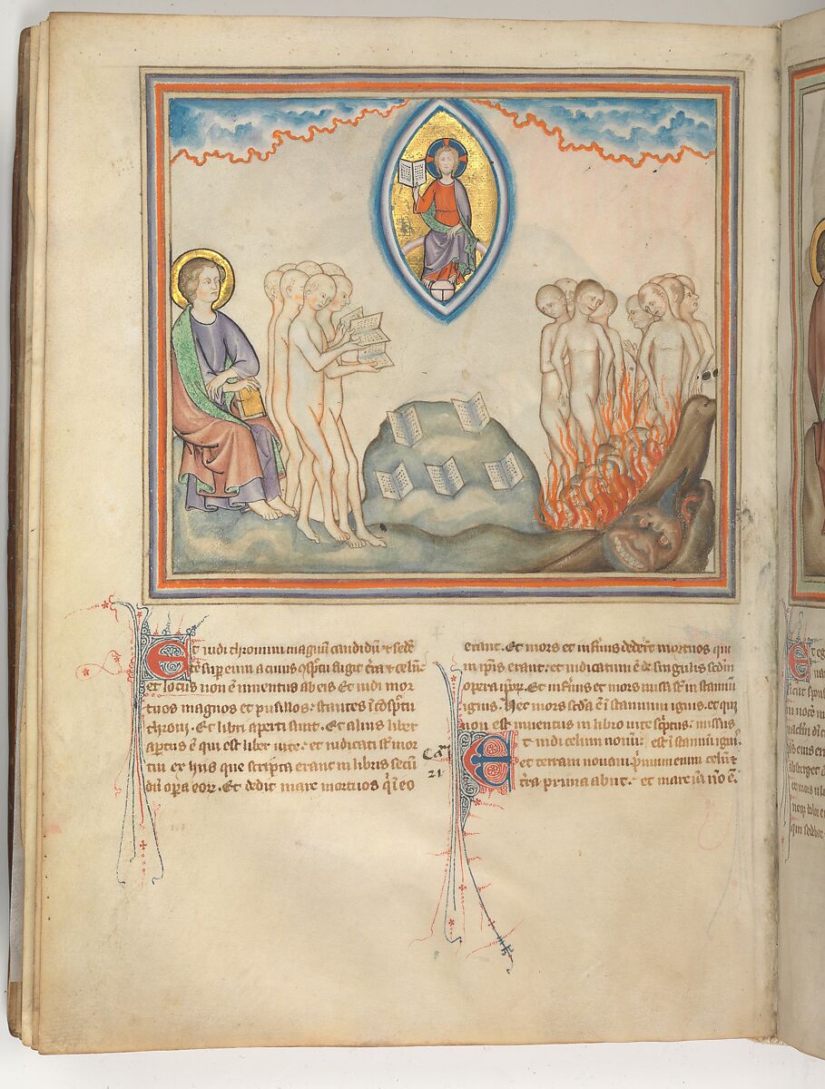 The Cloisters Apocalypse, Tempera, gold, silver, and ink on parchment; later leather binding, French