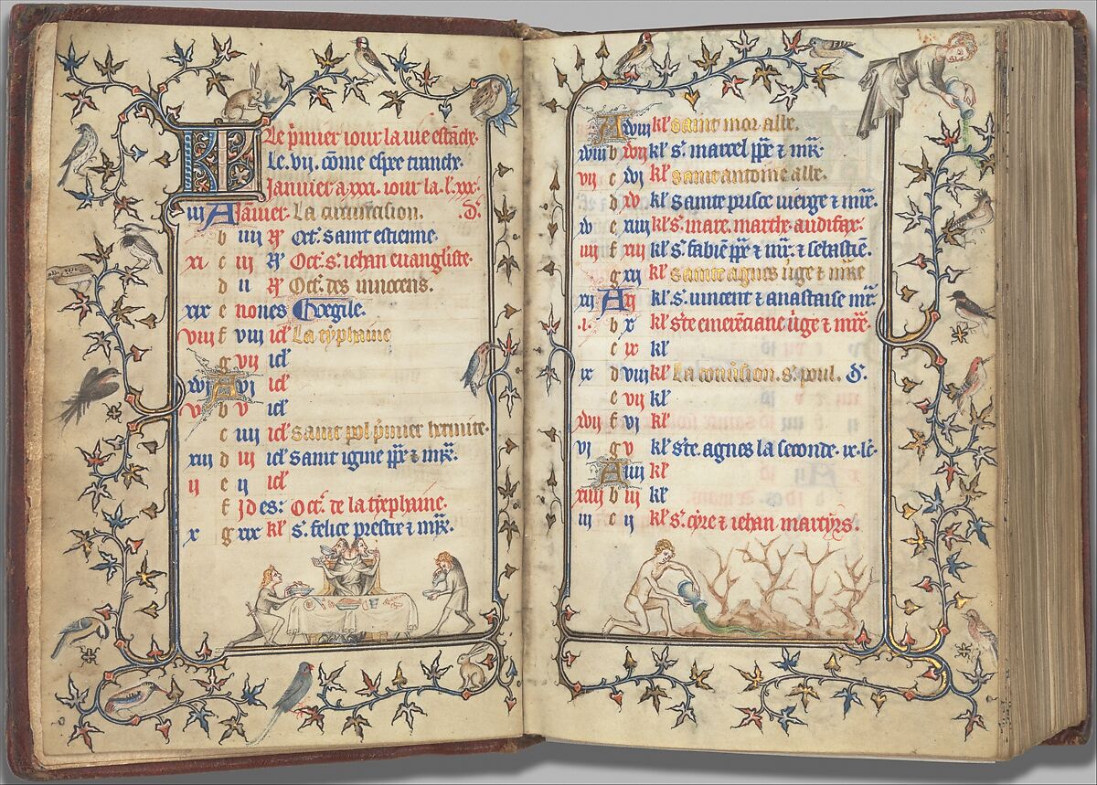 The Prayer Book of Bonne of Luxembourg, Duchess of Normandy, Attributed to Jean Le Noir (French, active 1331–75)  , and Workshop, Tempera, grisaille, ink, and gold on vellum, French