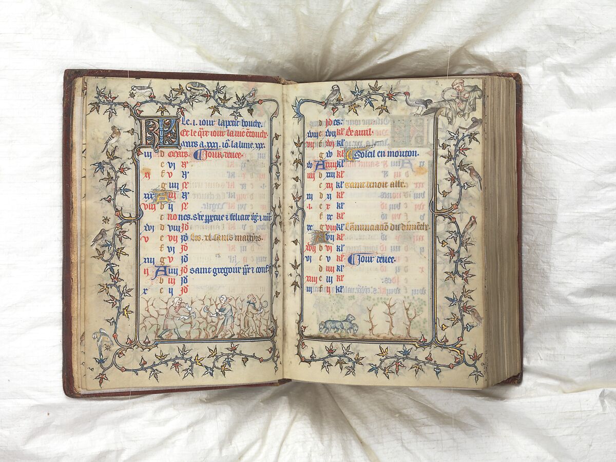 The Prayer Book of Bonne of Luxembourg, Duchess of Normandy, Attributed to Jean Le Noir (French, active 1331–75)  , and Workshop, Tempera, grisaille, ink, and gold on vellum, French