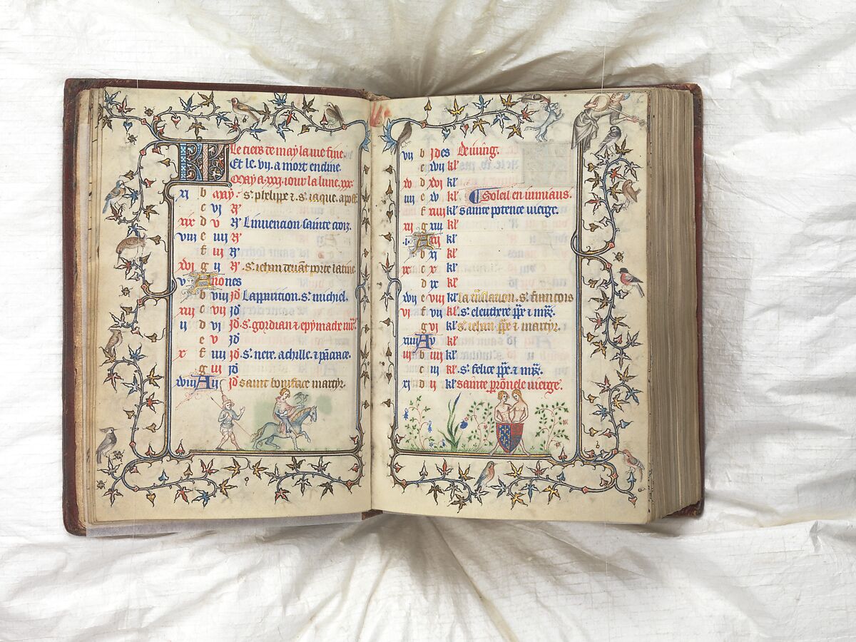 The Prayer Book of Bonne of Luxembourg, Duchess of Normandy, Attributed to Jean Le Noir (French, active 1331–75)  , and Workshop, Tempera, grisaille, ink, and gold on vellum, French