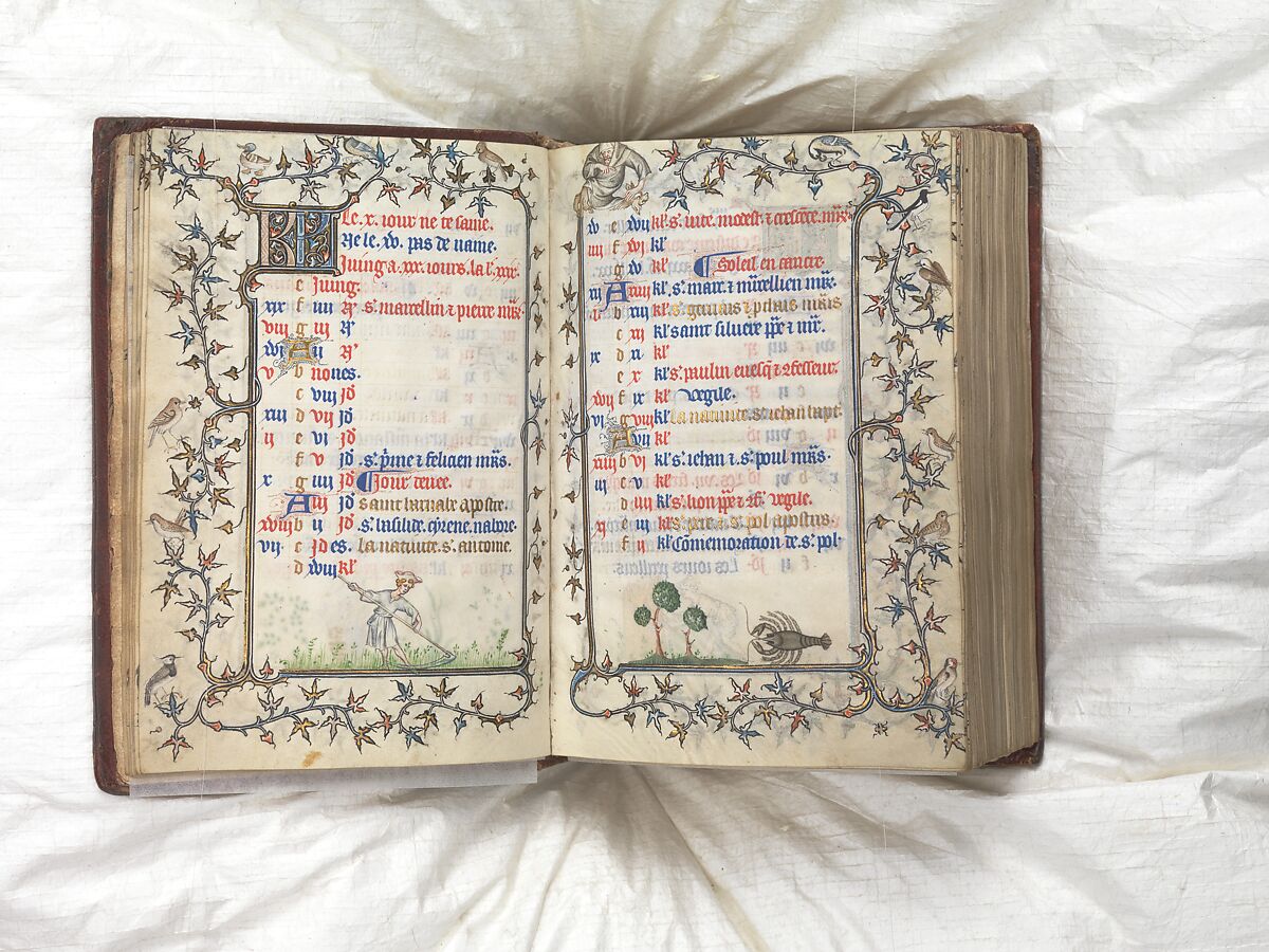 The Prayer Book of Bonne of Luxembourg, Duchess of Normandy, Attributed to Jean Le Noir (French, active 1331–75)  , and Workshop, Tempera, grisaille, ink, and gold on vellum, French
