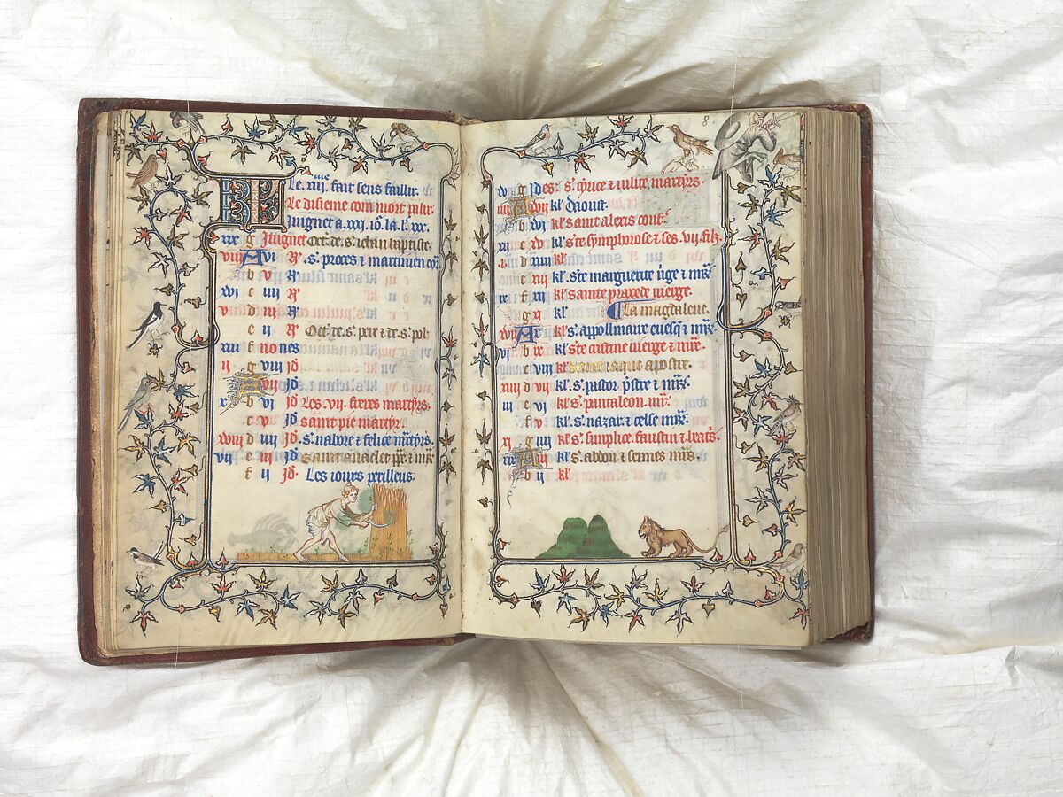 The Prayer Book of Bonne of Luxembourg, Duchess of Normandy, Attributed to Jean Le Noir (French, active 1331–75)  , and Workshop, Tempera, grisaille, ink, and gold on vellum, French