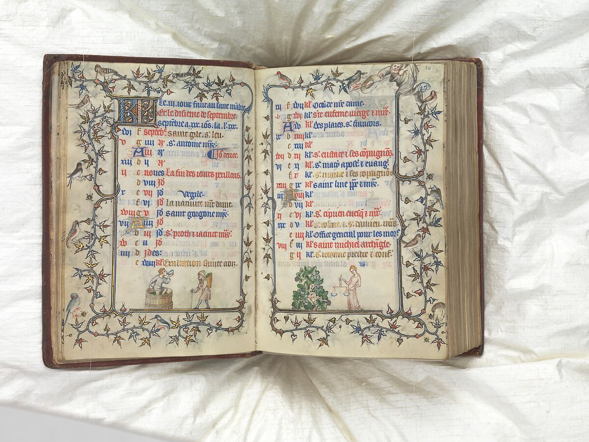 The Prayer Book of Bonne of Luxembourg, Duchess of Normandy, Attributed to Jean Le Noir (French, active 1331–75)  , and Workshop, Tempera, grisaille, ink, and gold on vellum, French