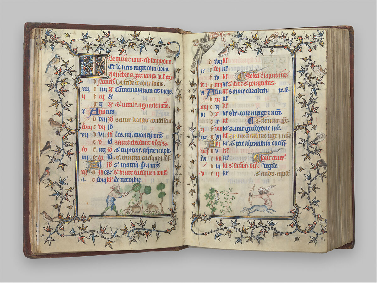 The Prayer Book of Bonne of Luxembourg, Duchess of Normandy, Attributed to Jean Le Noir (French, active 1331–75)  , and Workshop, Tempera, grisaille, ink, and gold on vellum, French