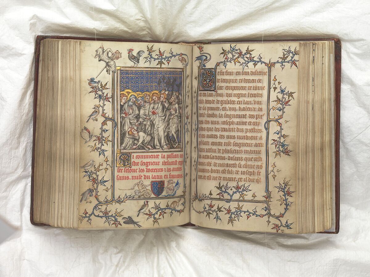 The Prayer Book of Bonne of Luxembourg, Duchess of Normandy, Attributed to Jean Le Noir (French, active 1331–75)  , and Workshop, Tempera, grisaille, ink, and gold on vellum, French