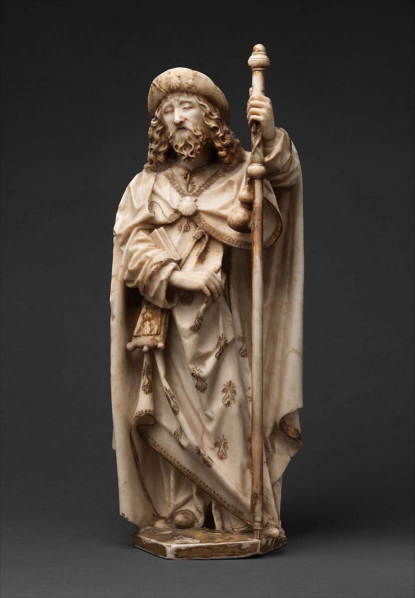 Saint James the Greater, Gil de Siloe  Spanish, Alabaster with paint and gilding, Spanish