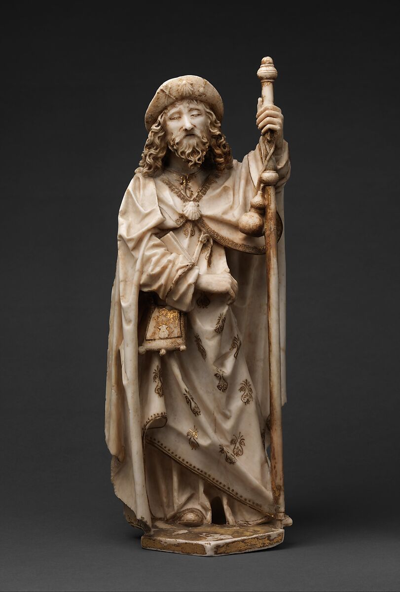 Saint James the Greater, Gil de Siloe (Spanish, active 1475–1505), Alabaster with paint and gilding, Spanish