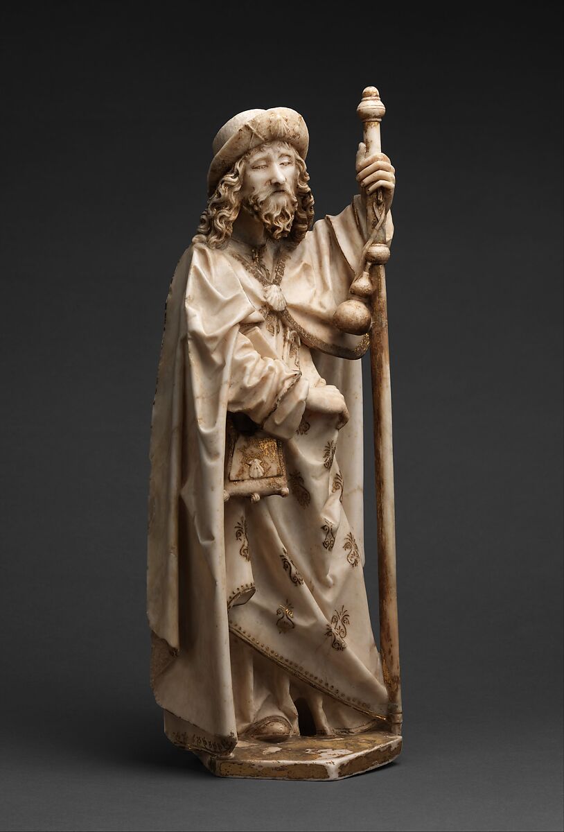 Saint James the Greater, Gil de Siloe (Spanish, active 1475–1505), Alabaster with paint and gilding, Spanish