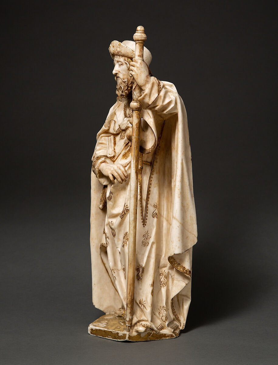 Saint James the Greater, Gil de Siloe (Spanish, active 1475–1505), Alabaster with paint and gilding, Spanish