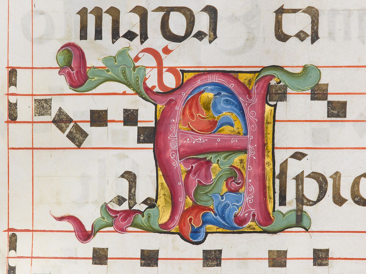 Benedictine Antiphonary, Belbello da Pavia (Italian, born Lombard, active ca. 1420–70) and collaborators, Tempera, gold, and ink on parchment; binding: leather over wood boards with copper alloy corner mounts and bosses, Italian