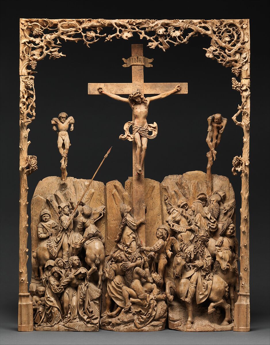 Crucifixion Group, Attributed to an associate of Hans Wydytz I (German, Strasbourg ca. 1475–ca. 1516 Strasbourg), Limewood, German 