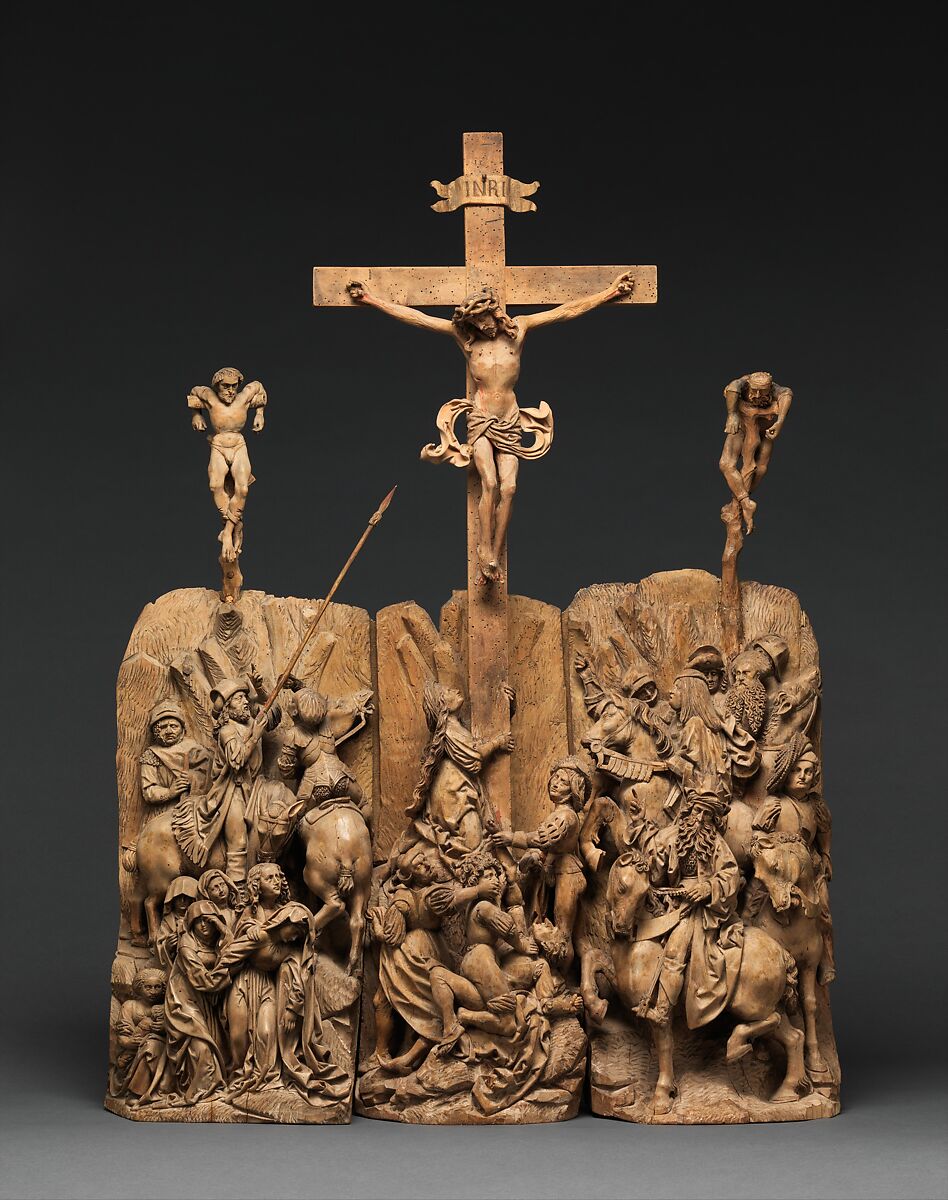 Crucifixion Group, Attributed to an associate of Hans Wydytz I (German, Strasbourg ca. 1475–ca. 1516 Strasbourg), Limewood, German