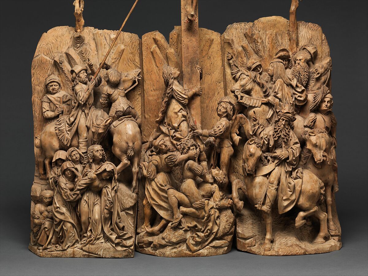 Crucifixion Group, Attributed to an associate of Hans Wydytz I (German, Strasbourg ca. 1475–ca. 1516 Strasbourg), Limewood, German