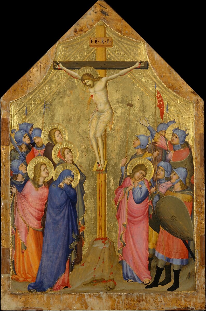 The Crucifixion, Master of the Codex of Saint George (Italian, active Florence, ca. 1315–35), Tempera on wood, gold ground, Italian 