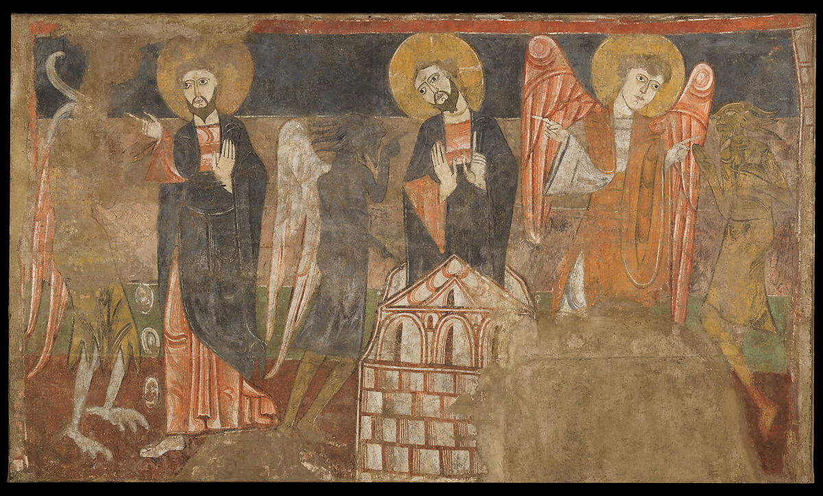The Temptation of Christ by the Devil, Fresco transferred to canvas, Spanish 